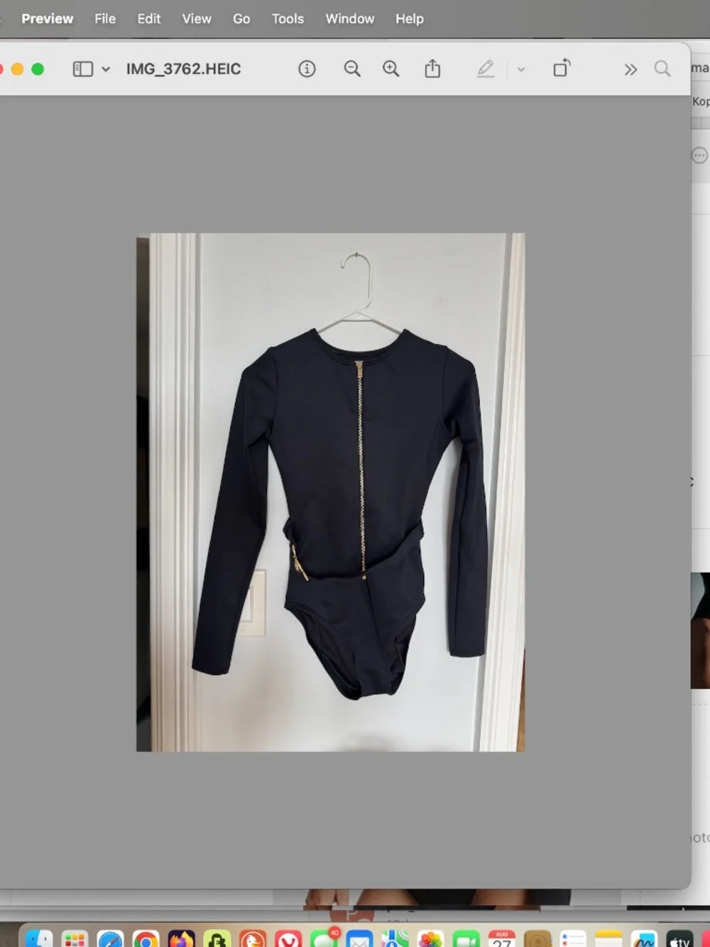Michael Kors Black MMK x 007 Scuba Zip-Up Swimsuit in Size 6